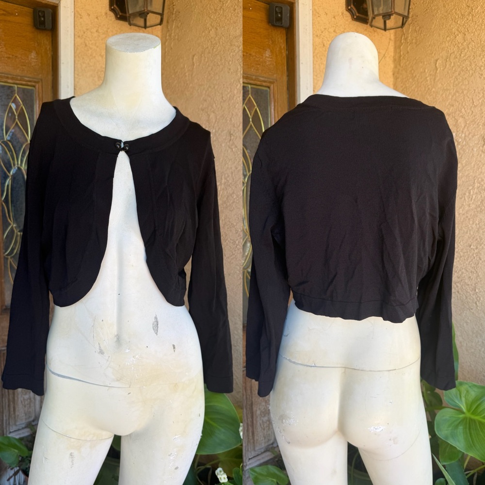 Jessica Howard Black Cropped Cardigan LARGE